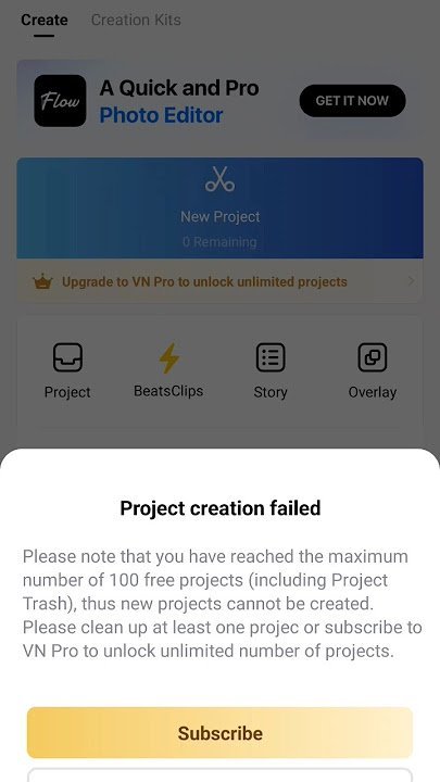 How to Fix VN App Project Creation